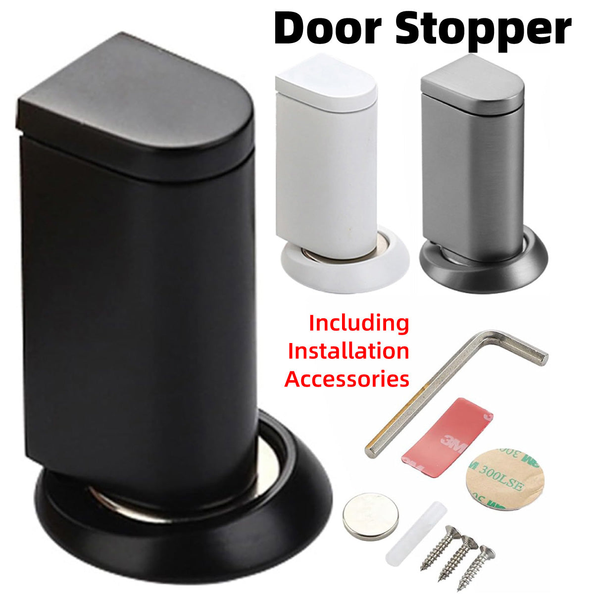 Magnetic Door Stopper Floor Mount with Adjustable Height