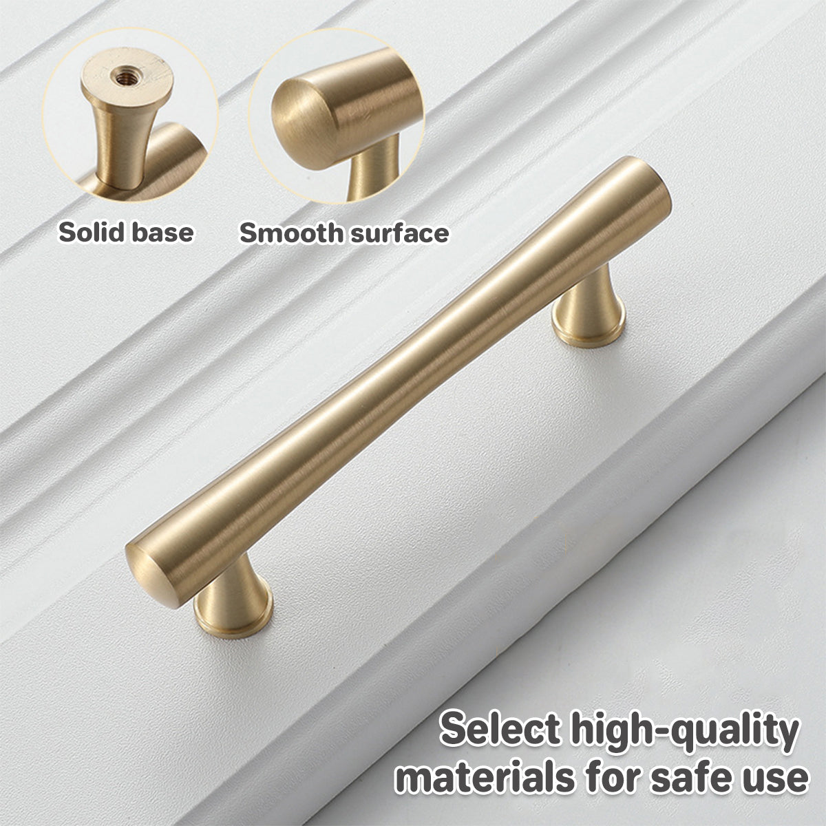 Cabinet Door Handle with Brushed Gold Tone