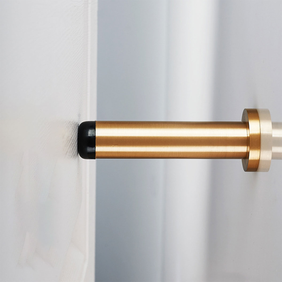 Brass Bathroom Door Stopper Wall-Mount with Rubber Tip