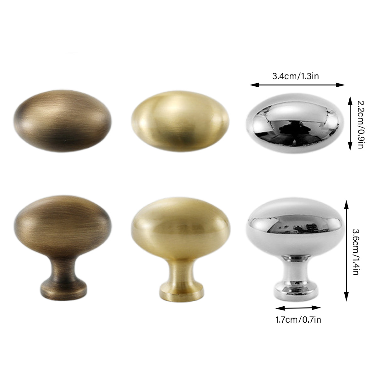 Copper Cabinet Handle Single Hole Pigeon Egg