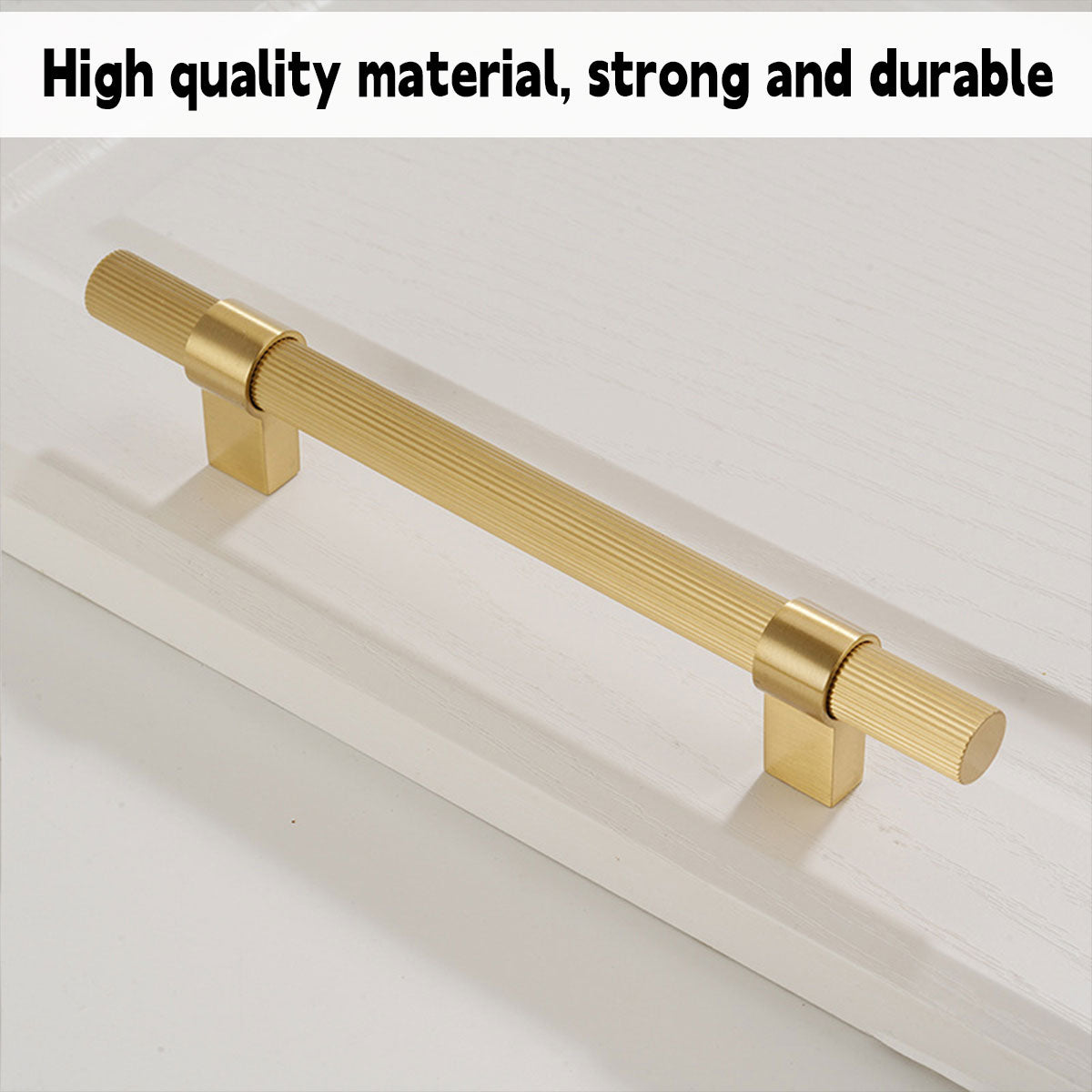 Solid Brass Knurled Cabinet Pulls in Gold Finish
