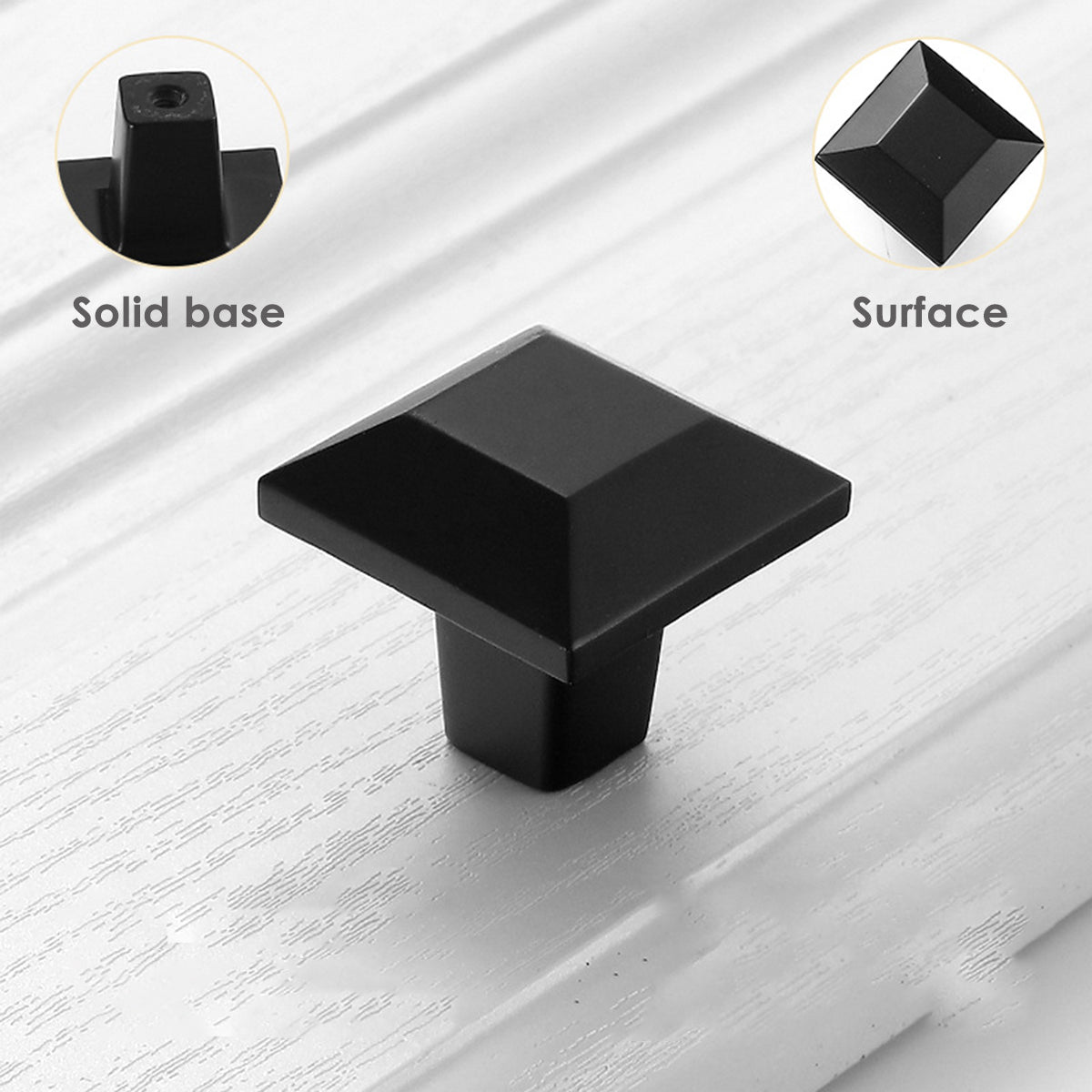 Black Copper Cabinet Handle Single-Hole Mount