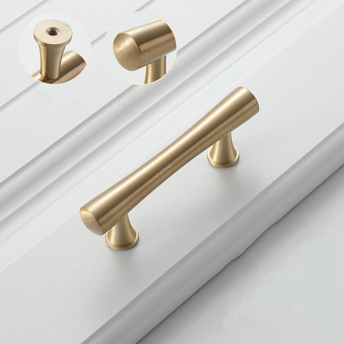 Cabinet Door Handle with Brushed Gold Tone