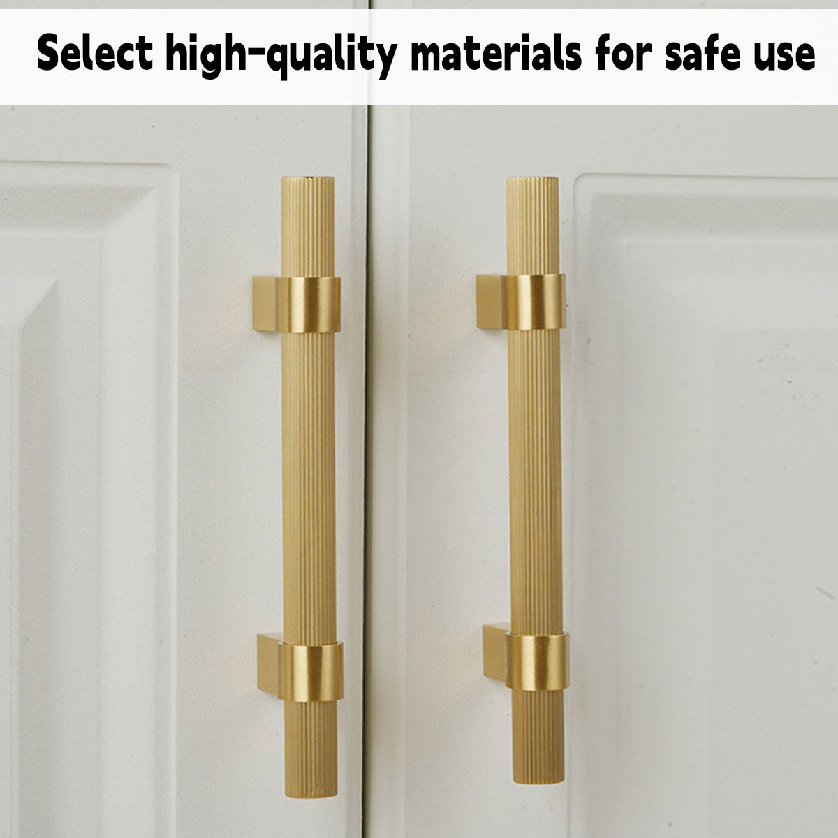 Solid Brass Knurled Cabinet Pulls in Gold Finish