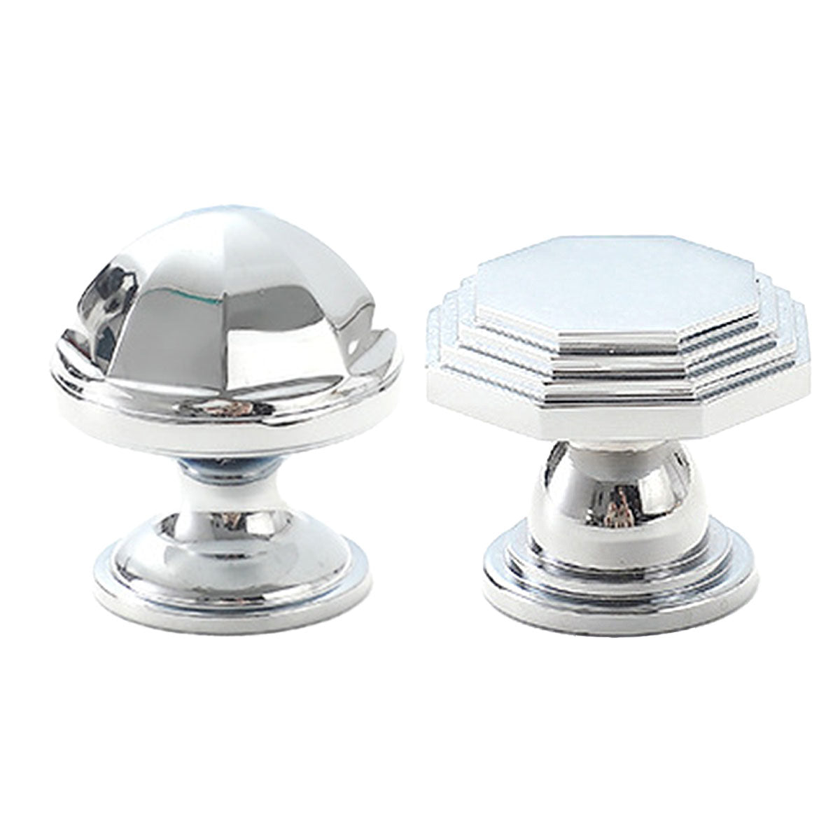 2 Styles Bright Silver Copper Cabinet Knob with Single Hole