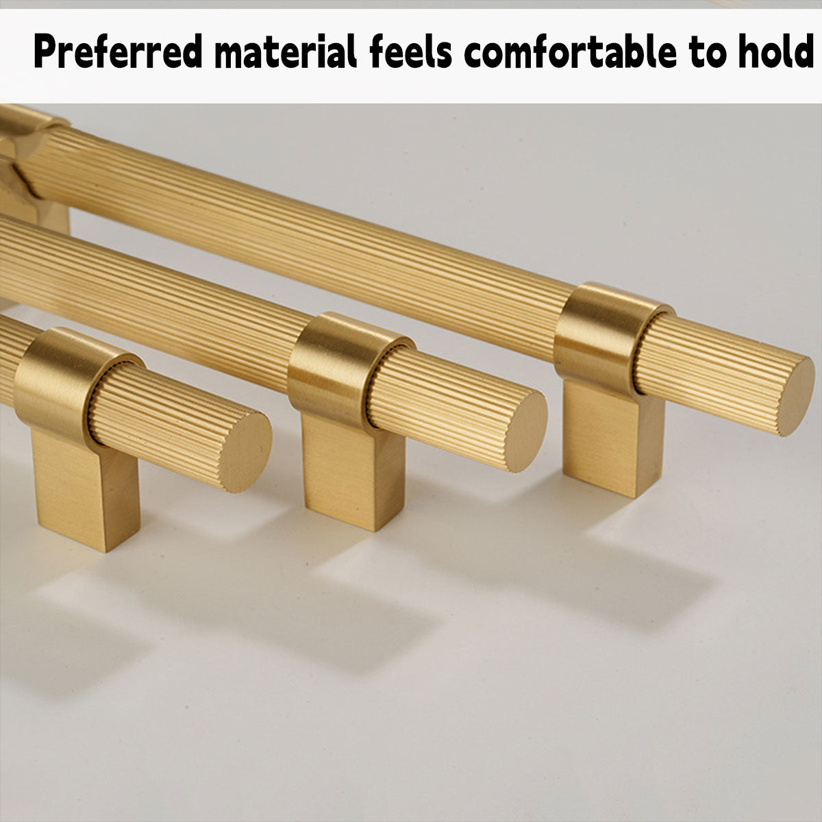 Solid Brass Knurled Cabinet Pulls in Gold Finish