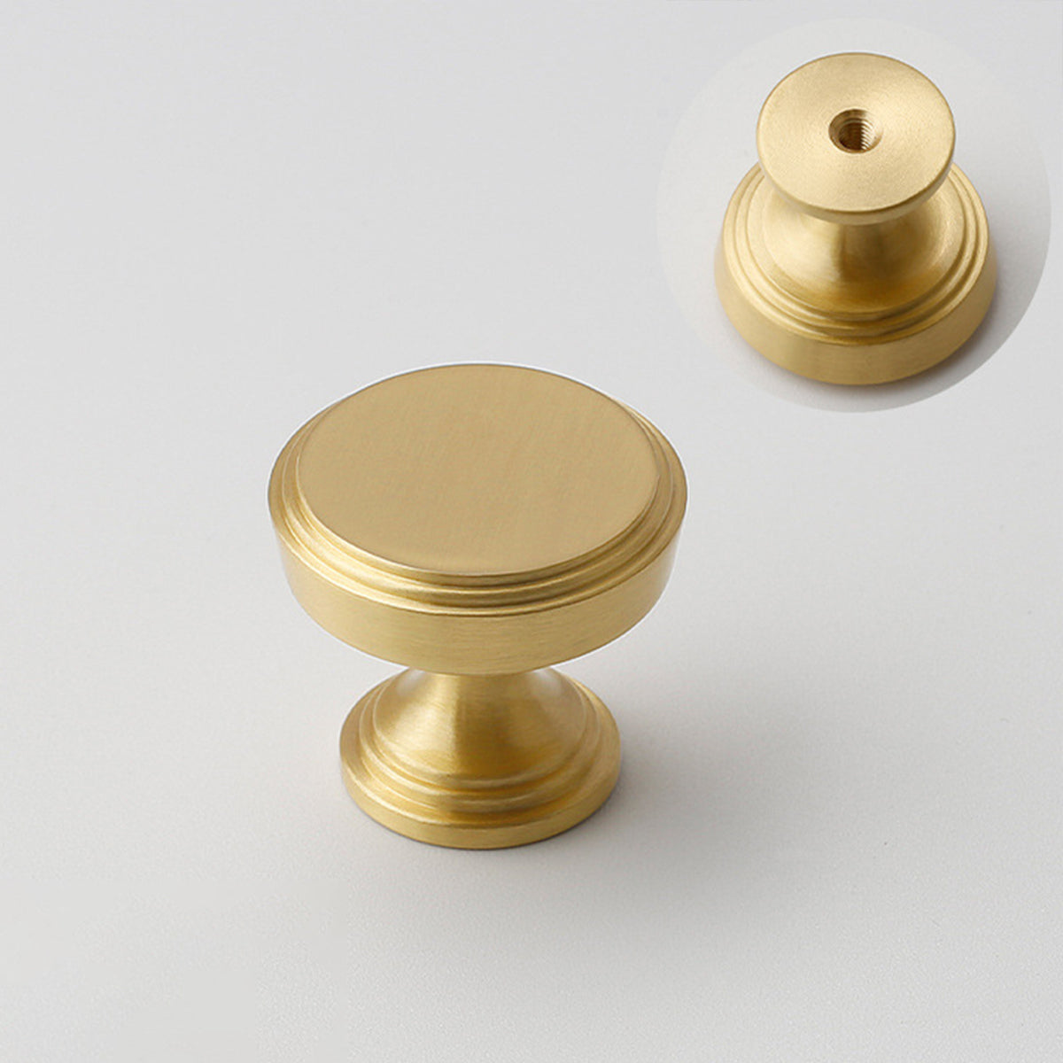 Round Cabinet Handle with Single-Hole Mount for Cabinets