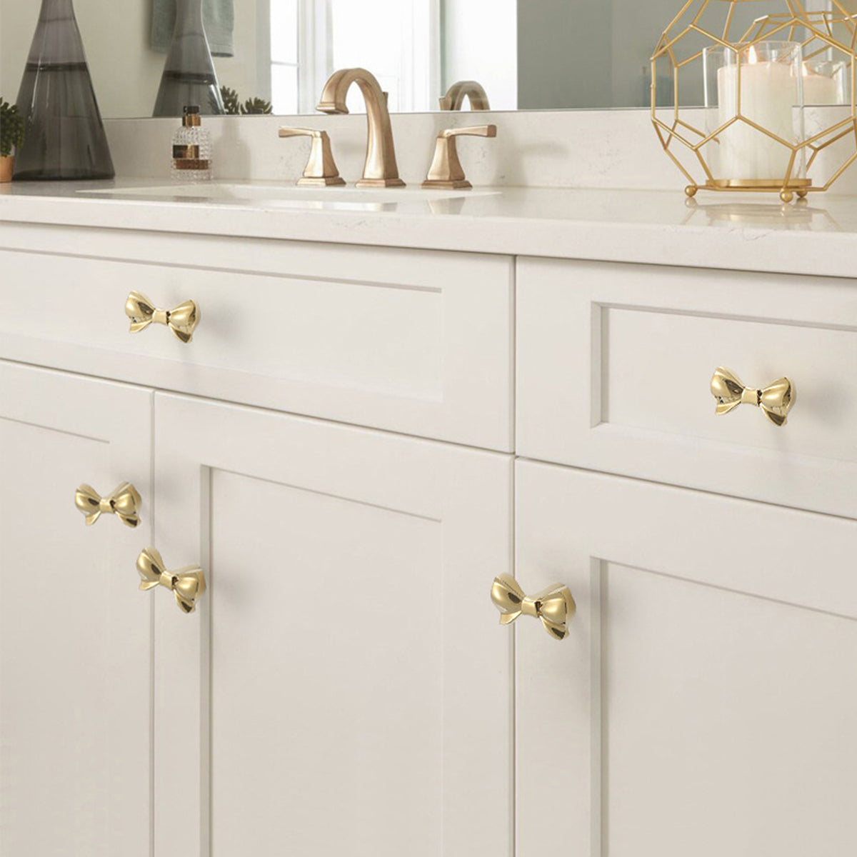 French Bow Brass Cabinet Handle with Two Colour Options