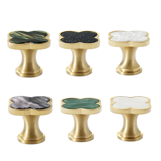 Four-Leaf Clover Cabinet Knob Single-Hole Design