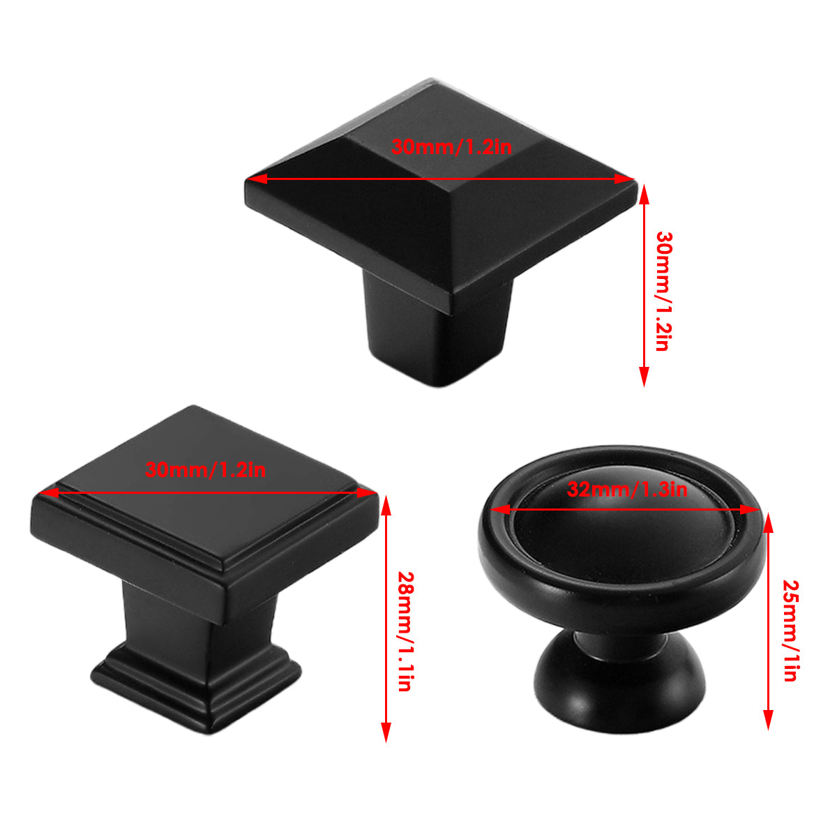 Black Copper Cabinet Handle Single-Hole Mount