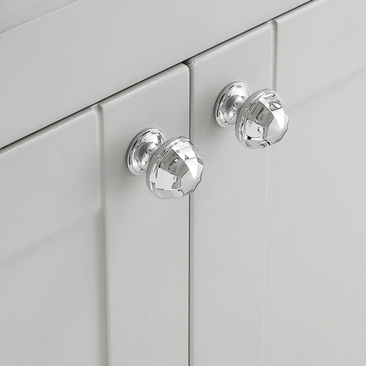 2 Styles Bright Silver Copper Cabinet Knob with Single Hole