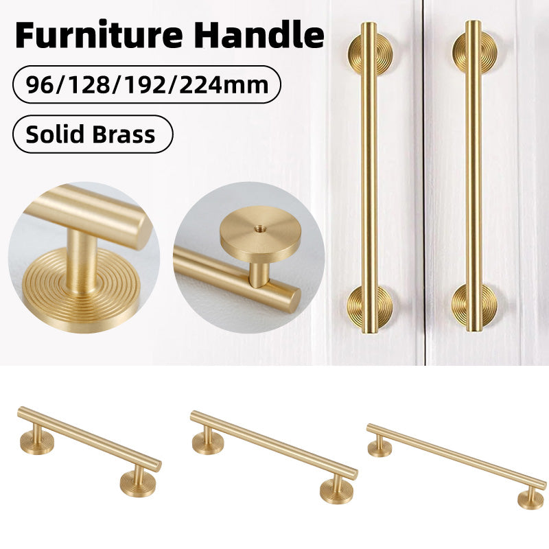Solid Brass Cabinet Handle with Brushed Finish