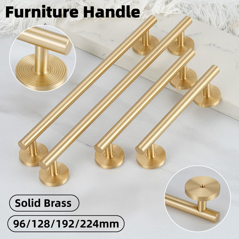 Solid Brass Cabinet Handle with Brushed Finish