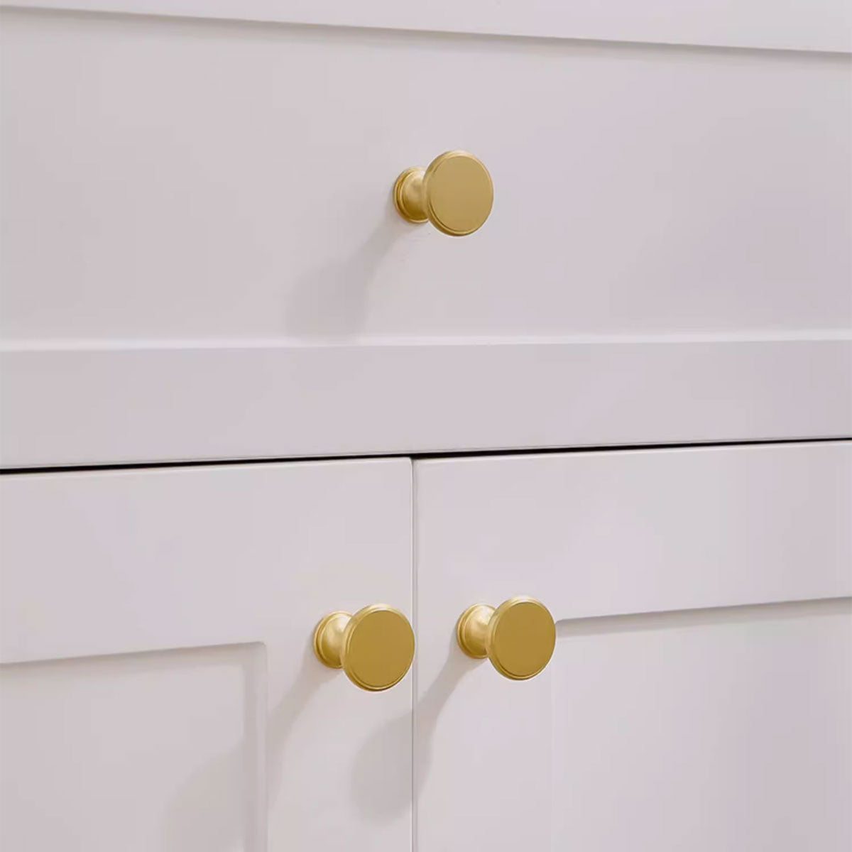 Gold Copper Round Cabinet Knob with Single-Hole Mount