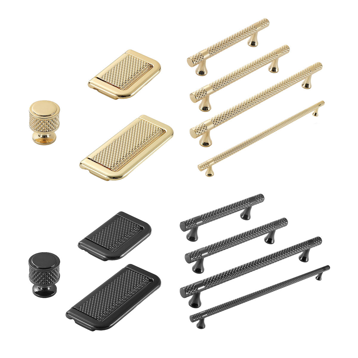 2 Finishes Hammer-Patterned Wardrobe Door Handles Set