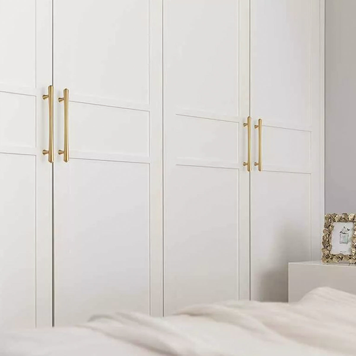 Cabinet Door Handle with Brushed Gold Tone