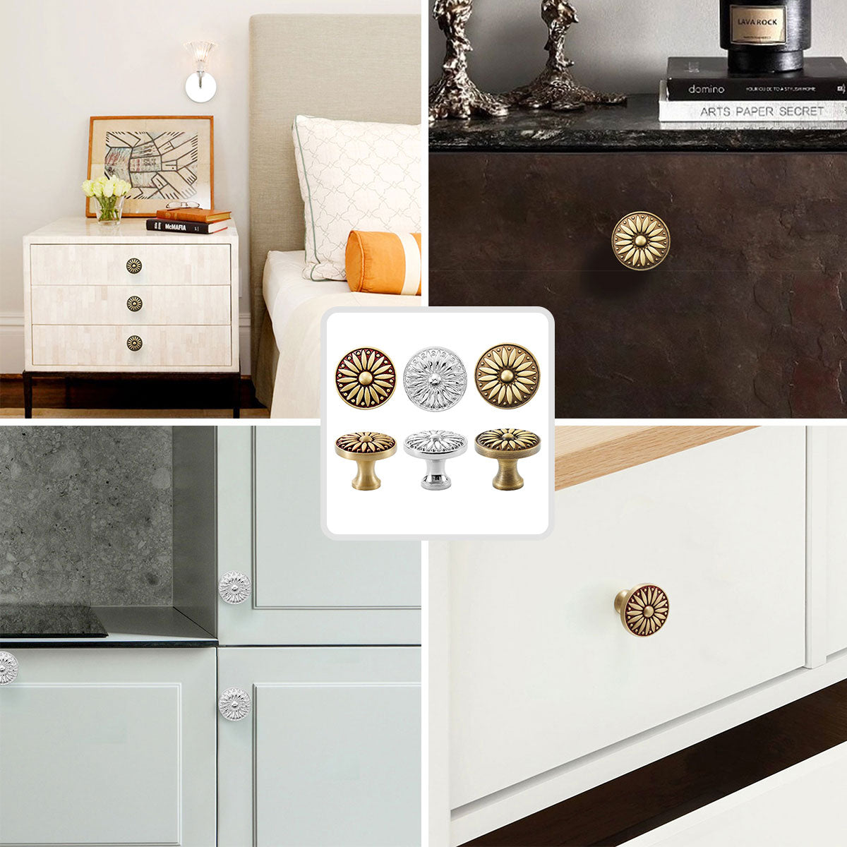 Round Pattern Cabinet Knob Single-Hole with Electroplated Finish