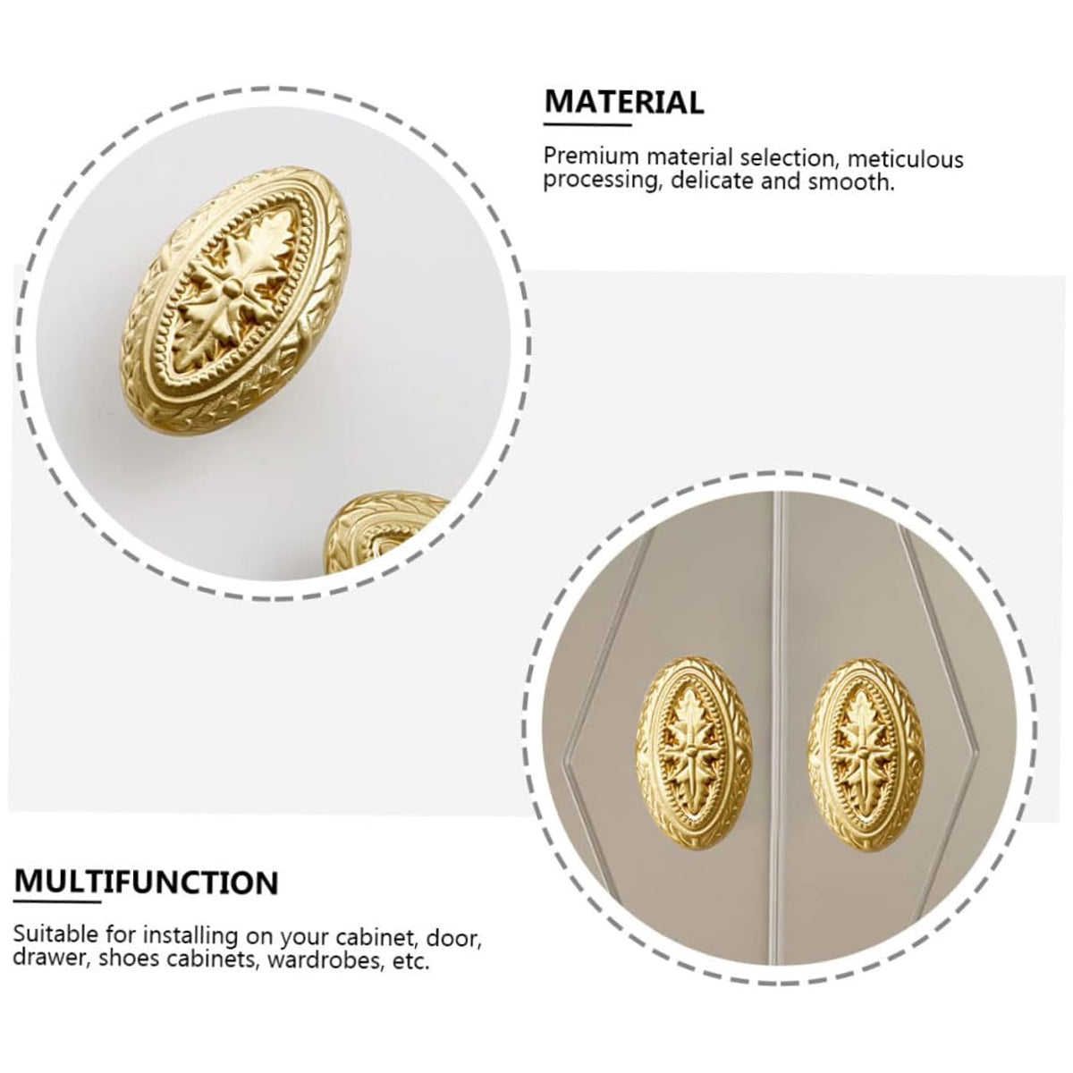 Oval Retro Cabinet Handle Zinc Alloy with Classic Design