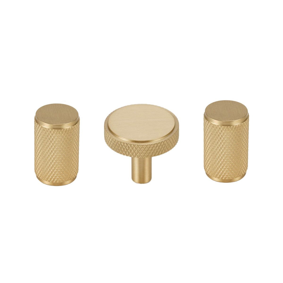 Knurled Solid Brass Handle with Round or Cylindrical Options
