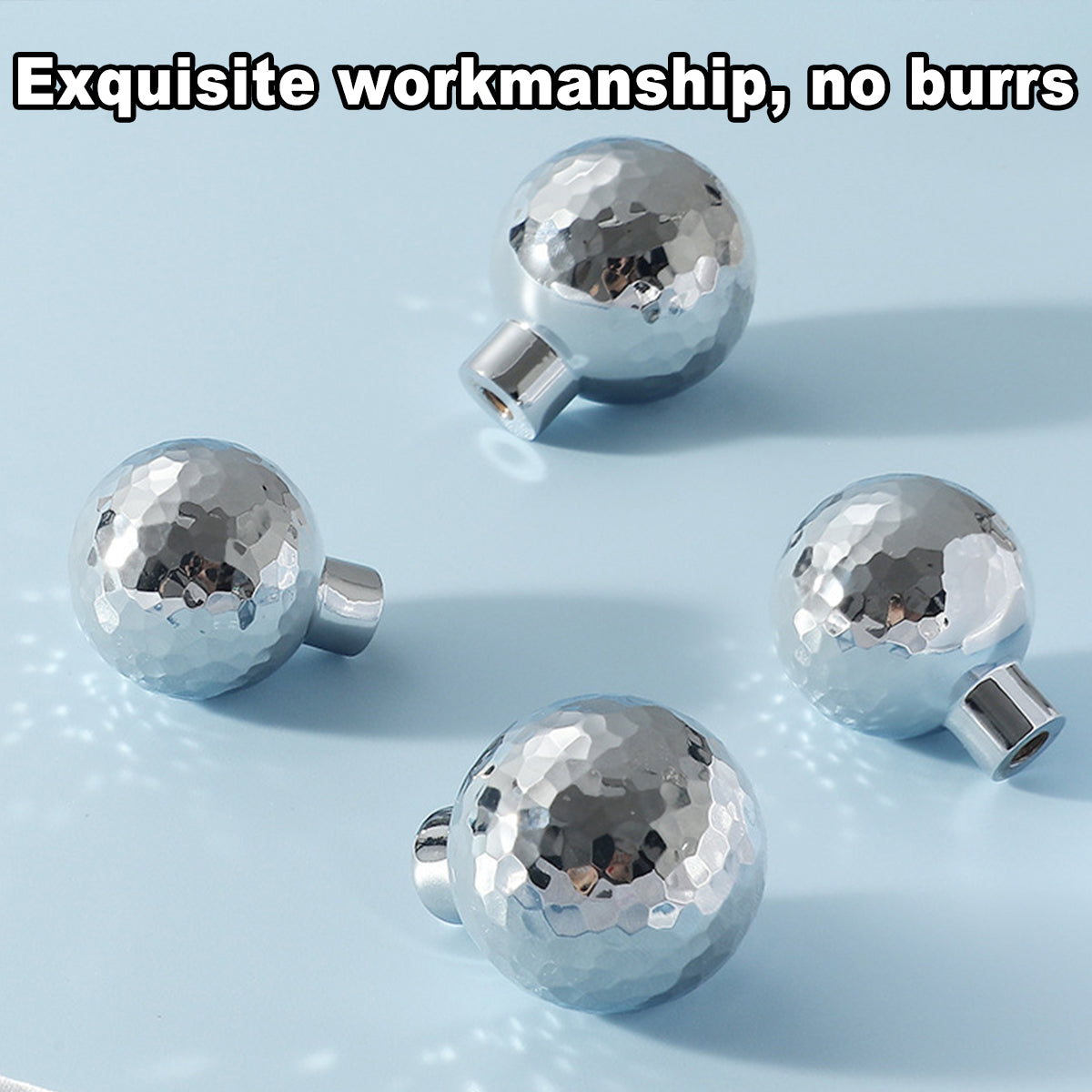 Hammered Silver Cabinet Knob Single-Hole