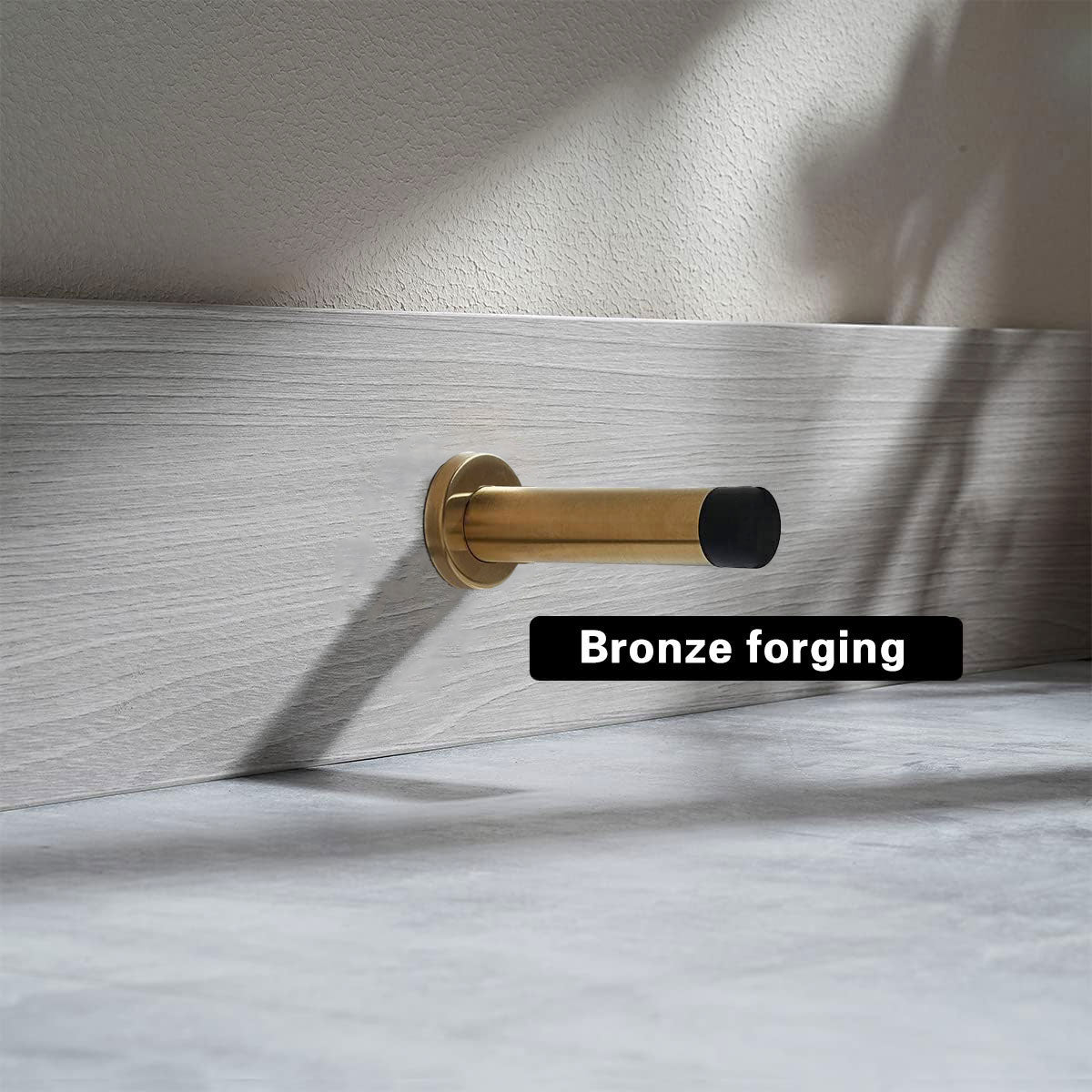 Brass Bathroom Door Stopper Wall-Mount with Rubber Tip