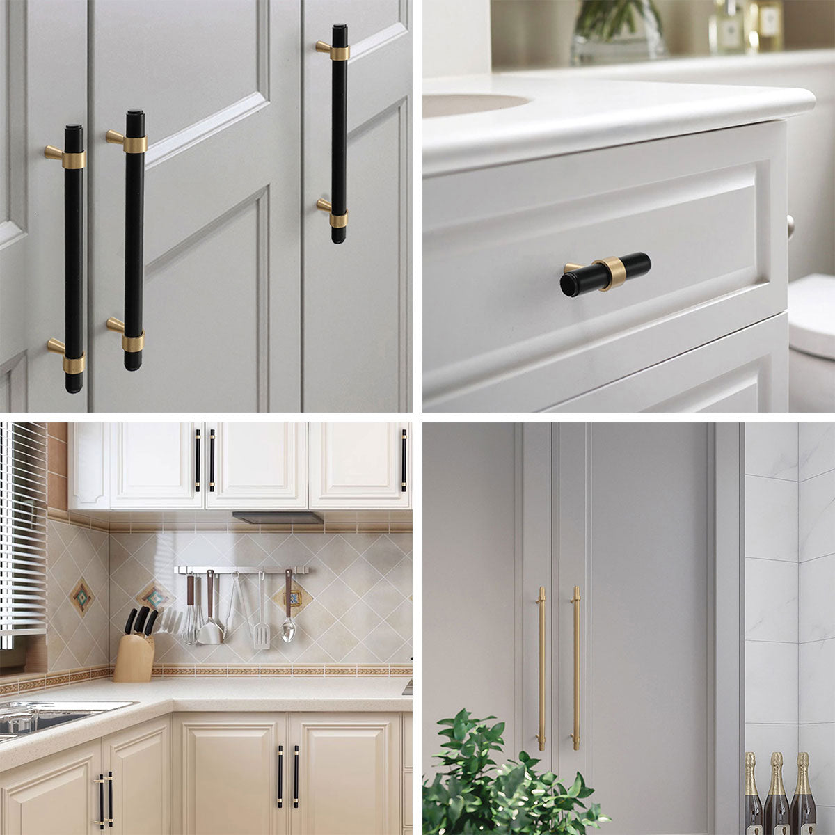 Pure Copper Cabinet Handles with Brushed Finish