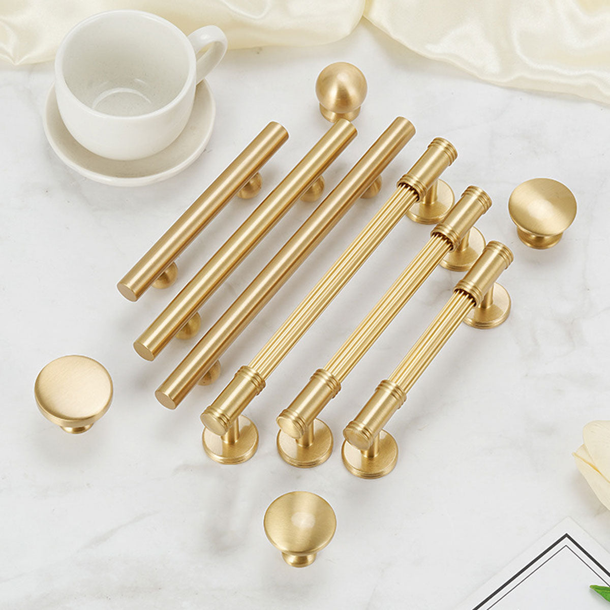 Solid Brass Cabinet Handle with 5 Hole Distances