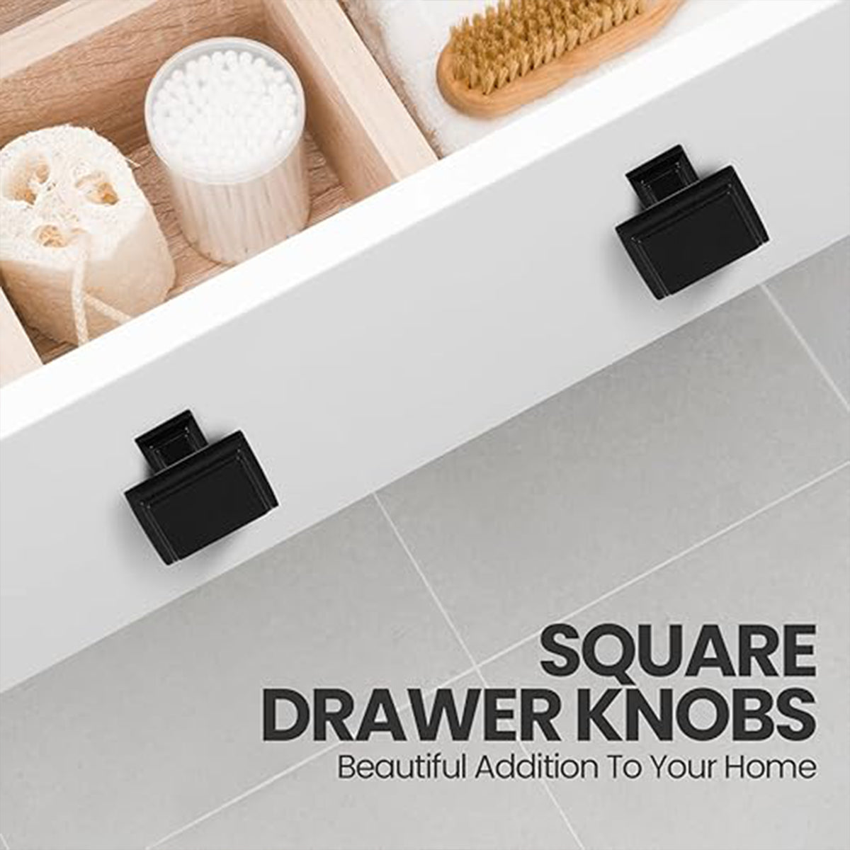 Black Copper Cabinet Handle Single-Hole Mount