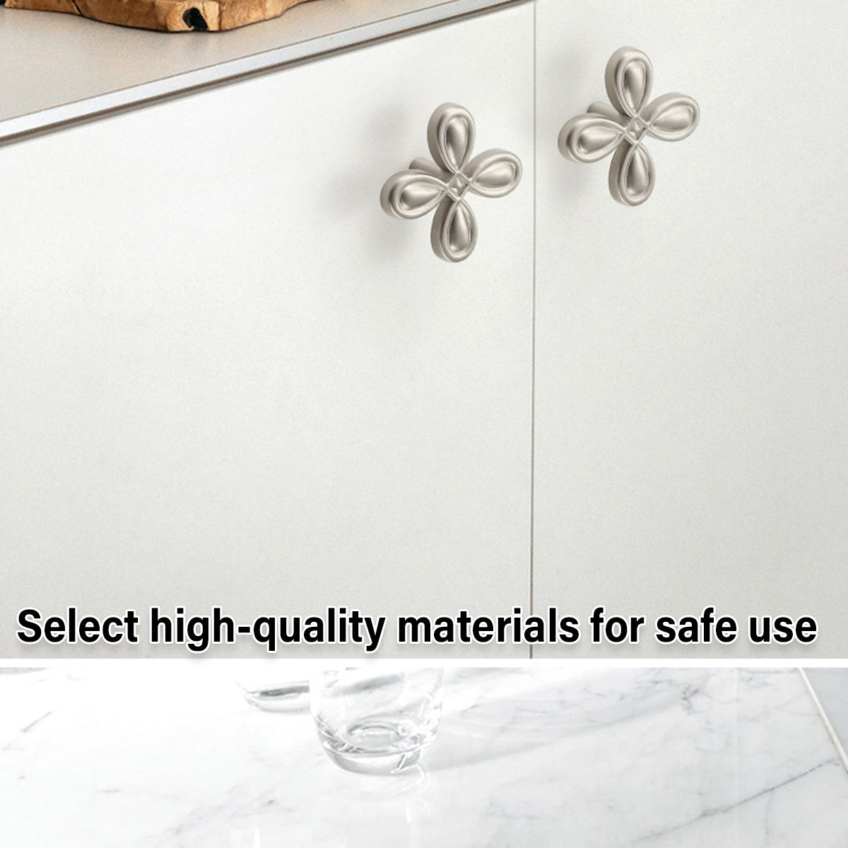 French Four-Petal Cabinet Drawer Handle Zinc Alloy