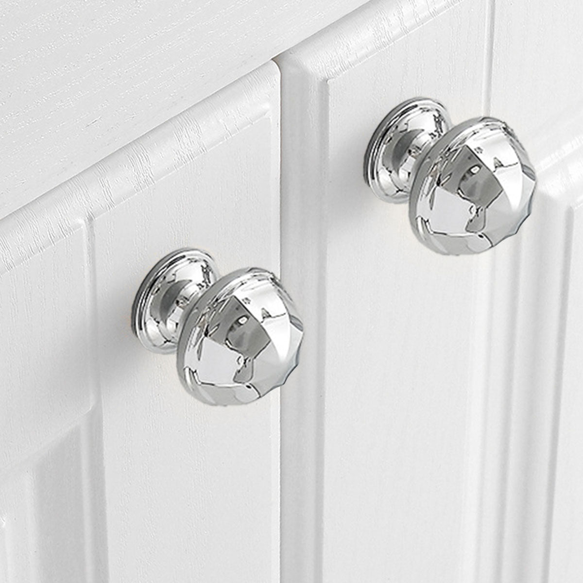 2 Styles Bright Silver Copper Cabinet Knob with Single Hole