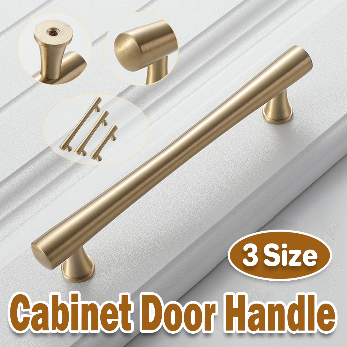 Cabinet Door Handle with Brushed Gold Tone