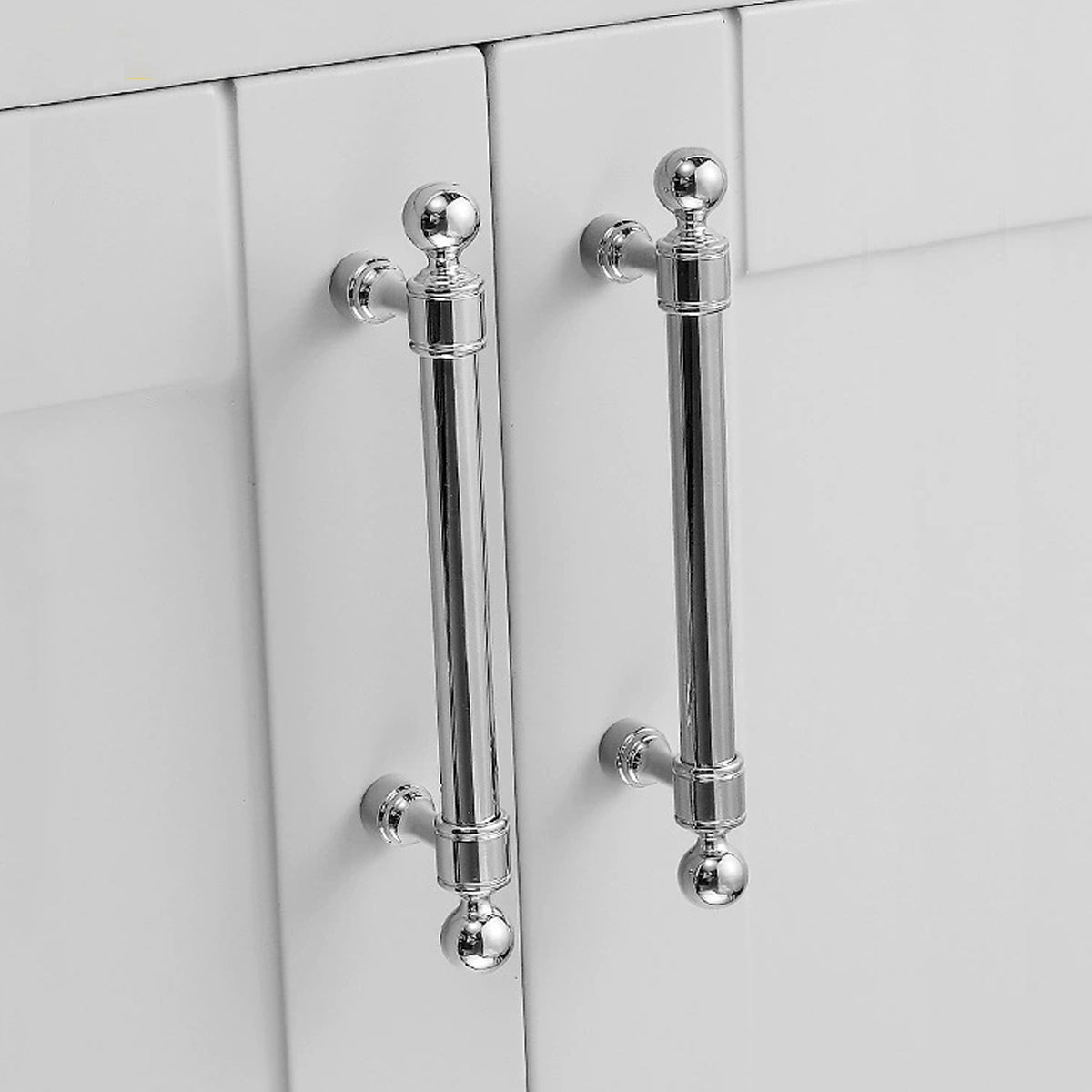 Silver Metal Cabinet Handle with Round Ball End, Polished