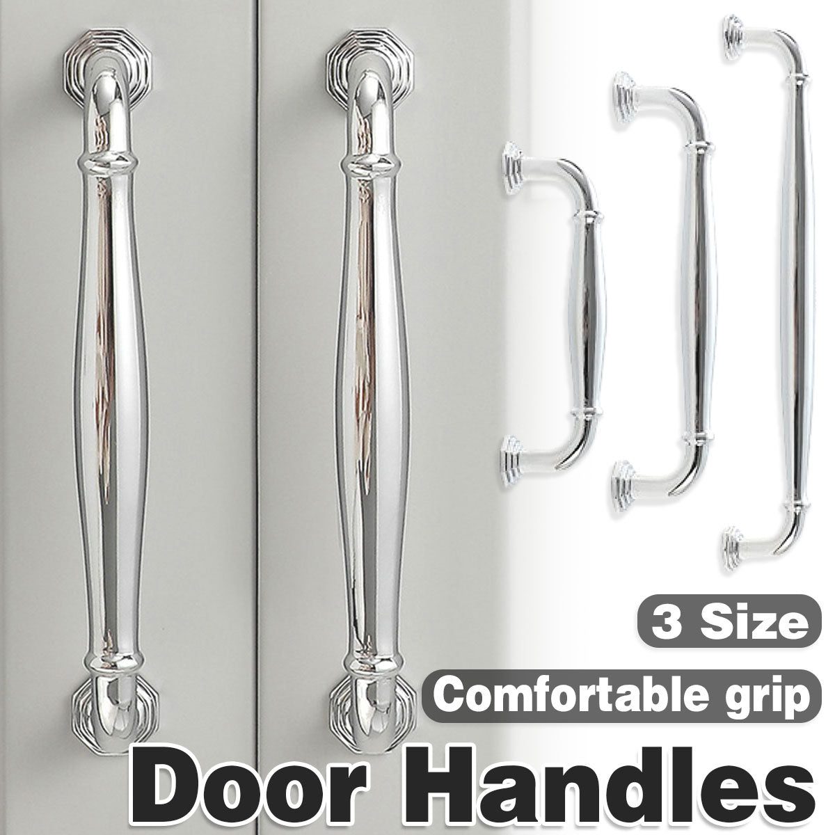 Zinc Alloy Cabinet Handle with Bright Silver Finish