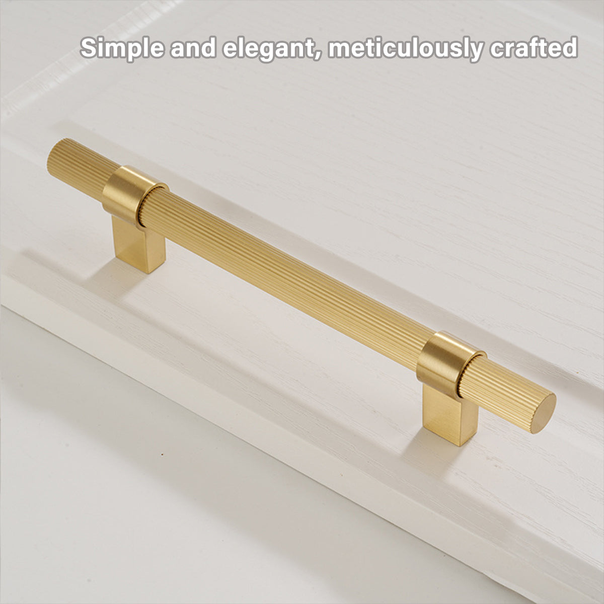 Solid Brass Knurled Cabinet Pulls in Gold Finish