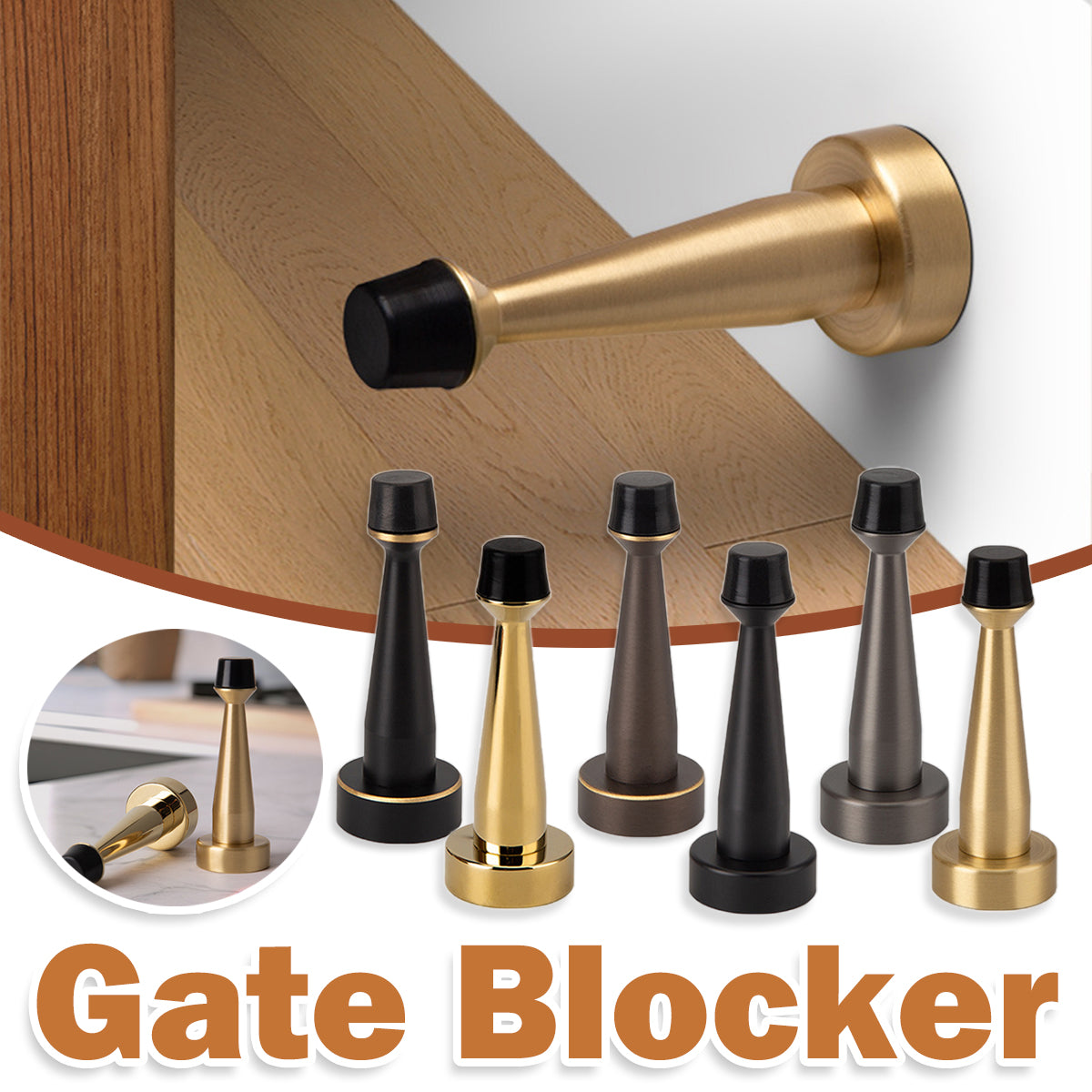 Door Stopper with Rubber Bumper Screw Mount