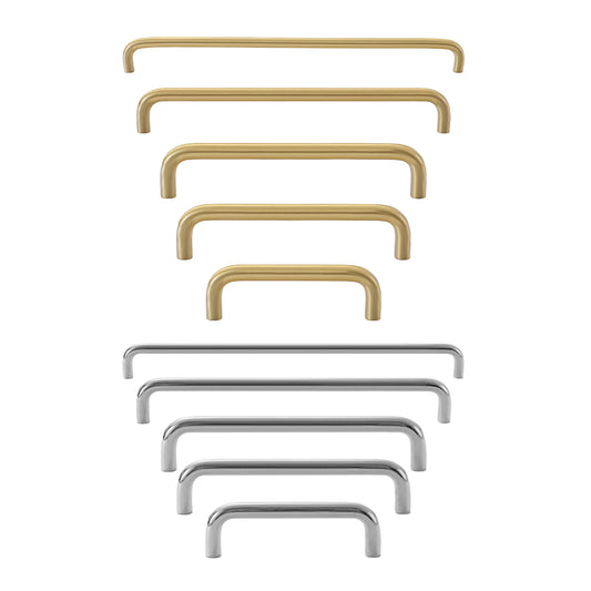 Brass Cabinet Pull Handles in Gold and Silver