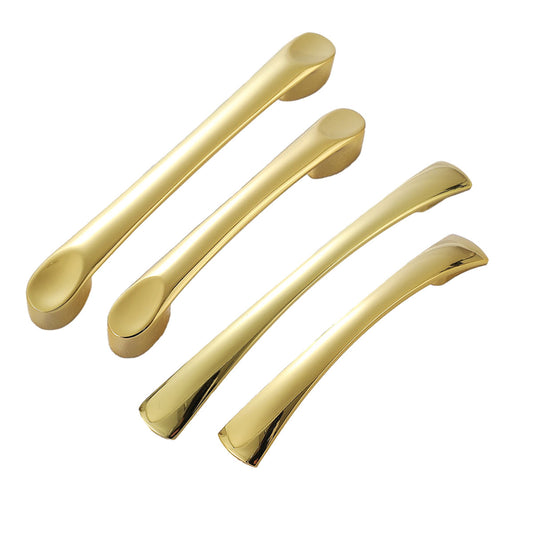 Solid Brass Wardrobe Handle with Bright Gold Finish