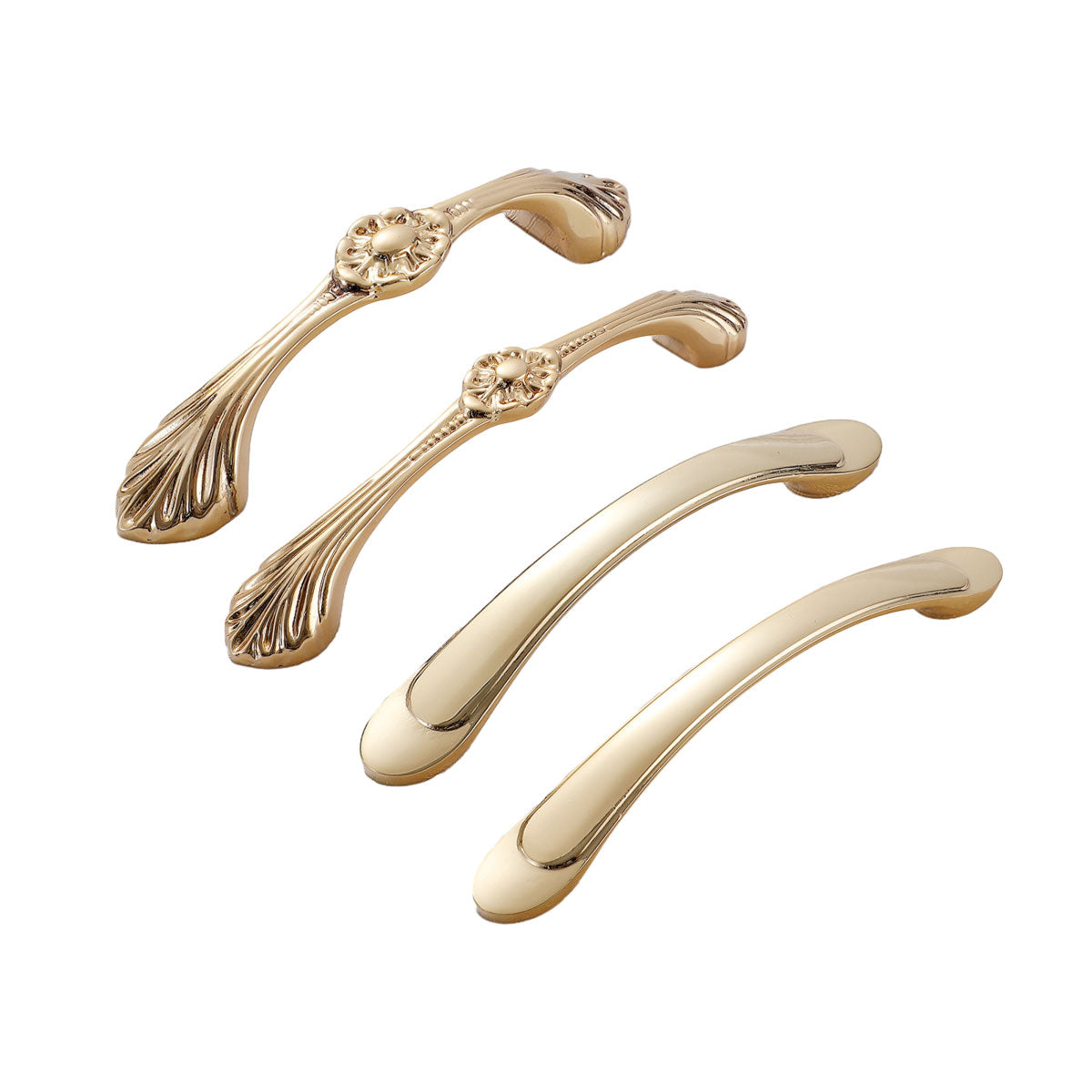 2 Hole Distances Pure Copper Cabinet Door Handle Gold Tone