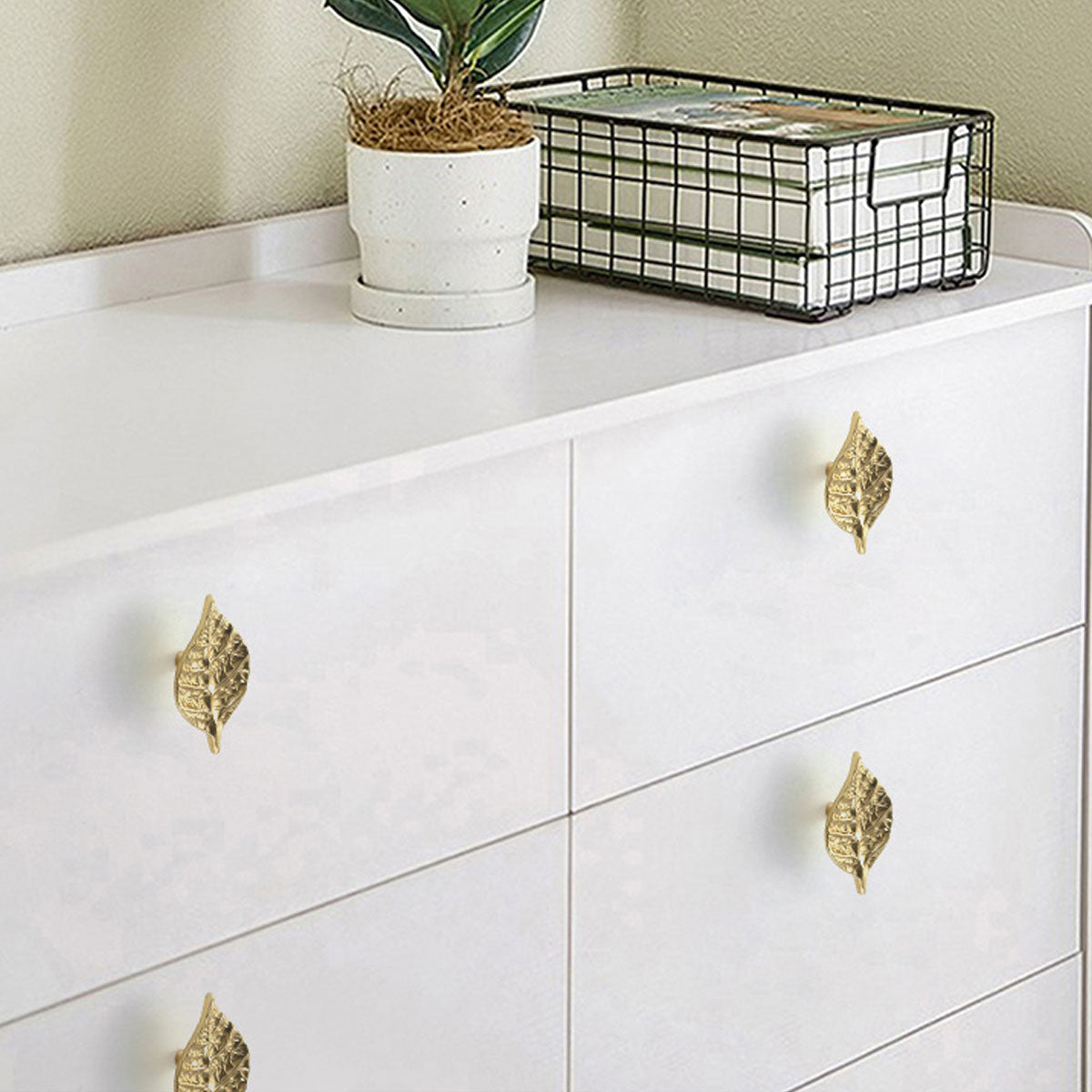 Gold Leaf Shape Metal Cabinet Handle for Drawers and Doors