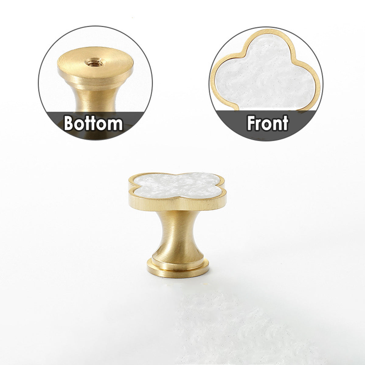 Four-Leaf Clover Cabinet Knob Single-Hole Design