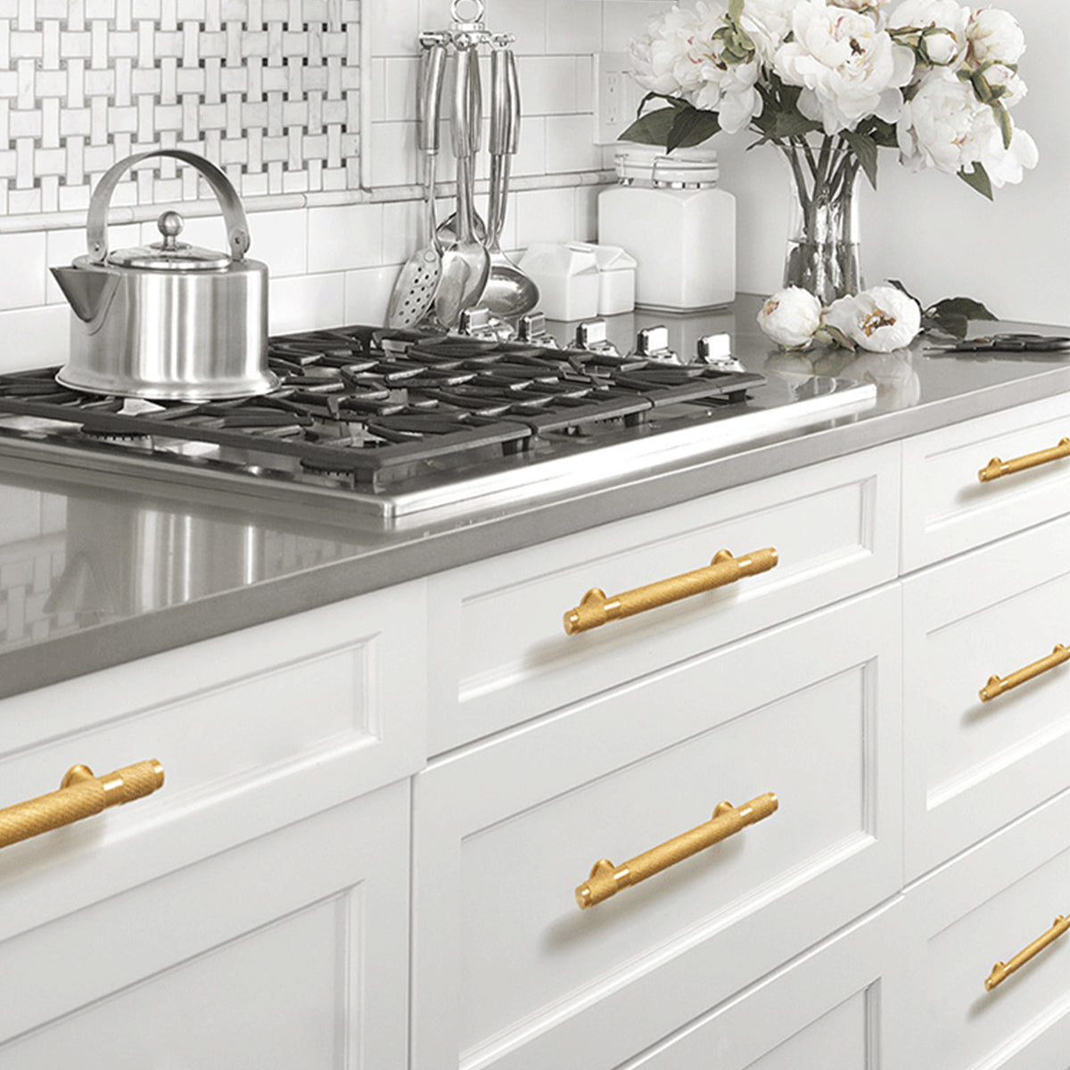 Copper Cabinet Handles with Textured Anti-Slip Grip