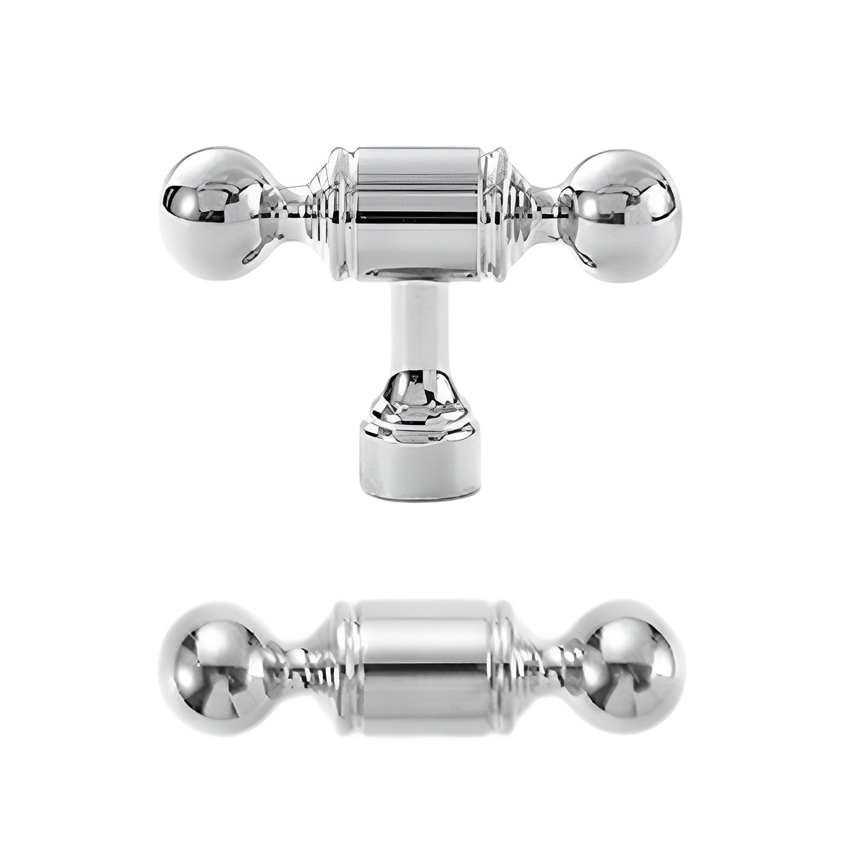 Silver Metal Cabinet Handle with Round Ball End, Polished