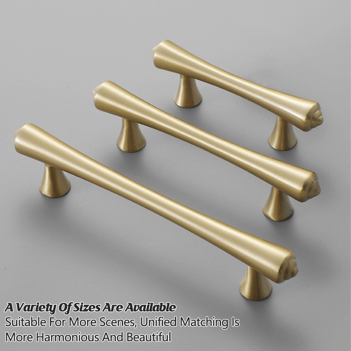 Gold Pure Copper Door Handle with 64, 96, 128mm Options