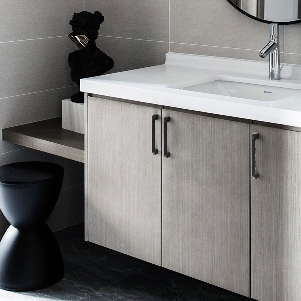 Dark Grey Wardrobe Handle with Matte Finish