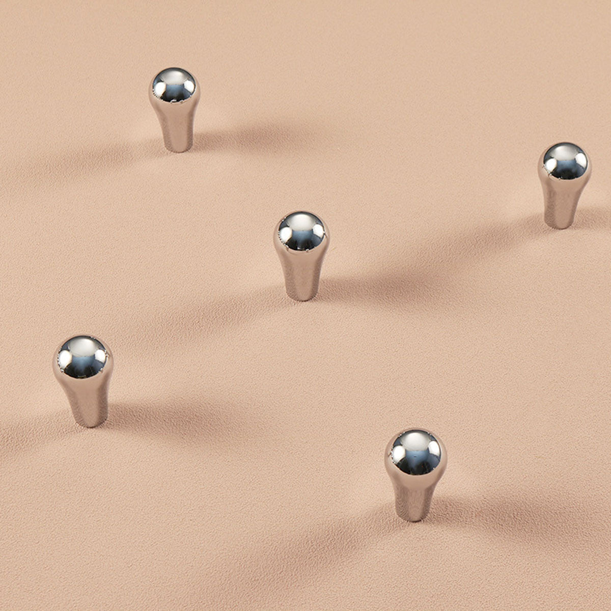 Bright Silver Copper Cabinet Knob Single-Hole