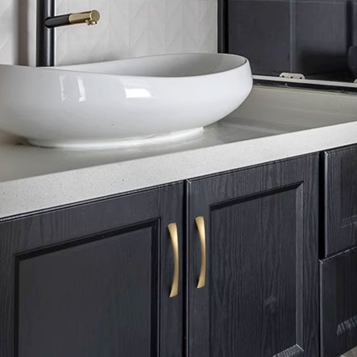 Solid Brass Wardrobe Handle with Bright Gold Finish