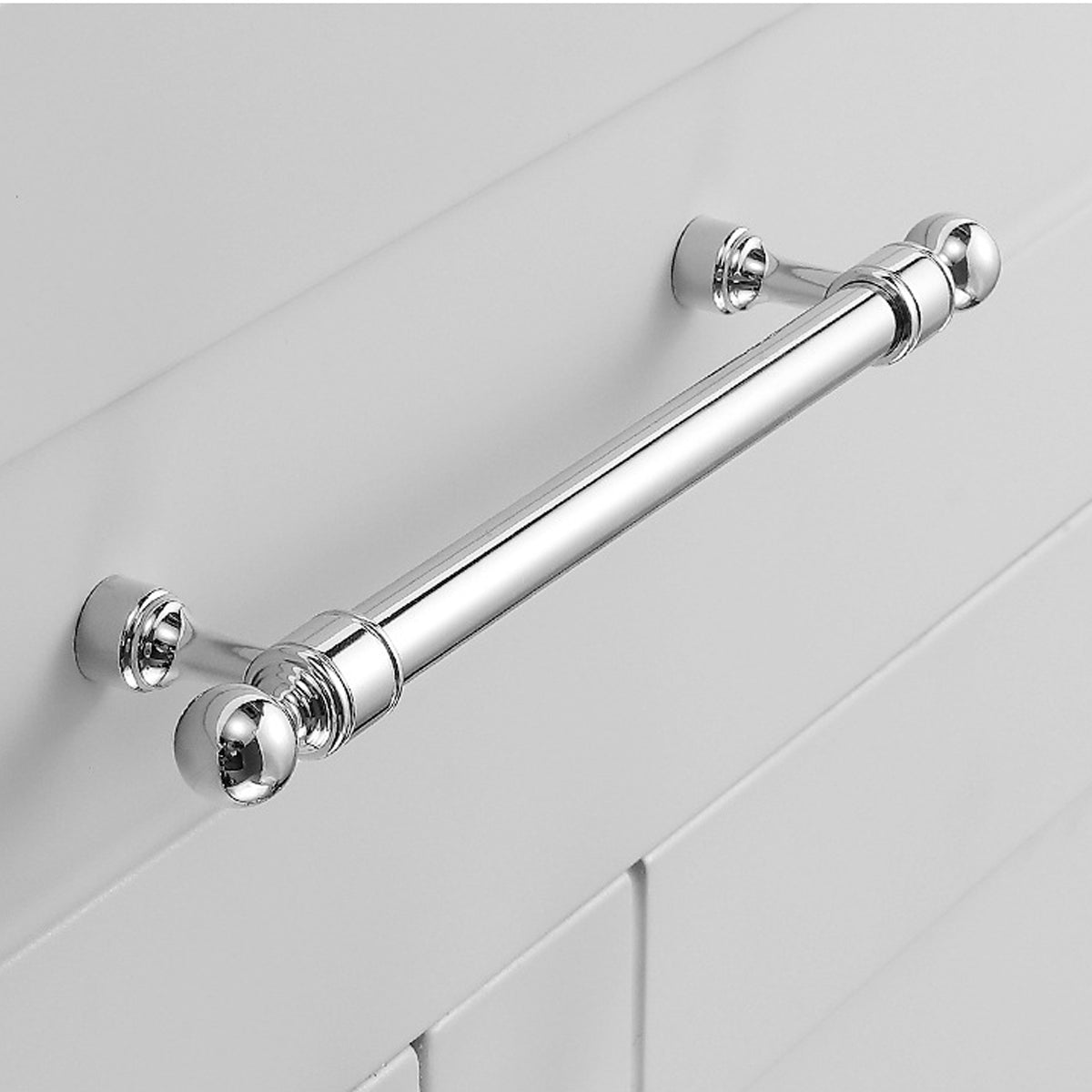 Silver Metal Cabinet Handle with Round Ball End, Polished