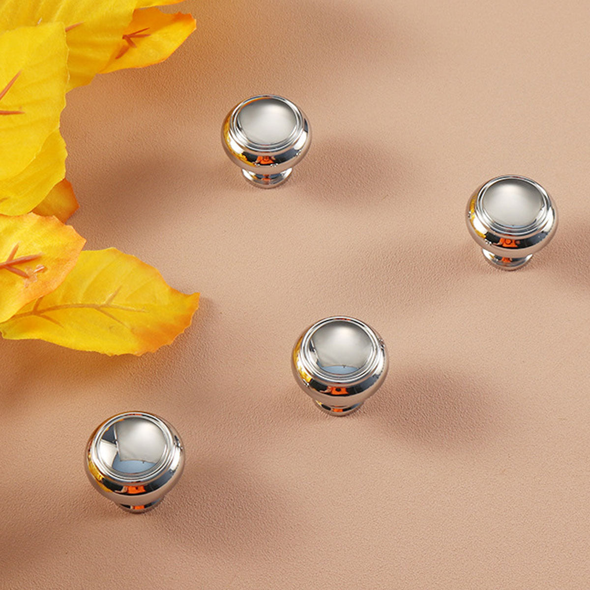 Bright Silver Copper Cabinet Knob Single-Hole