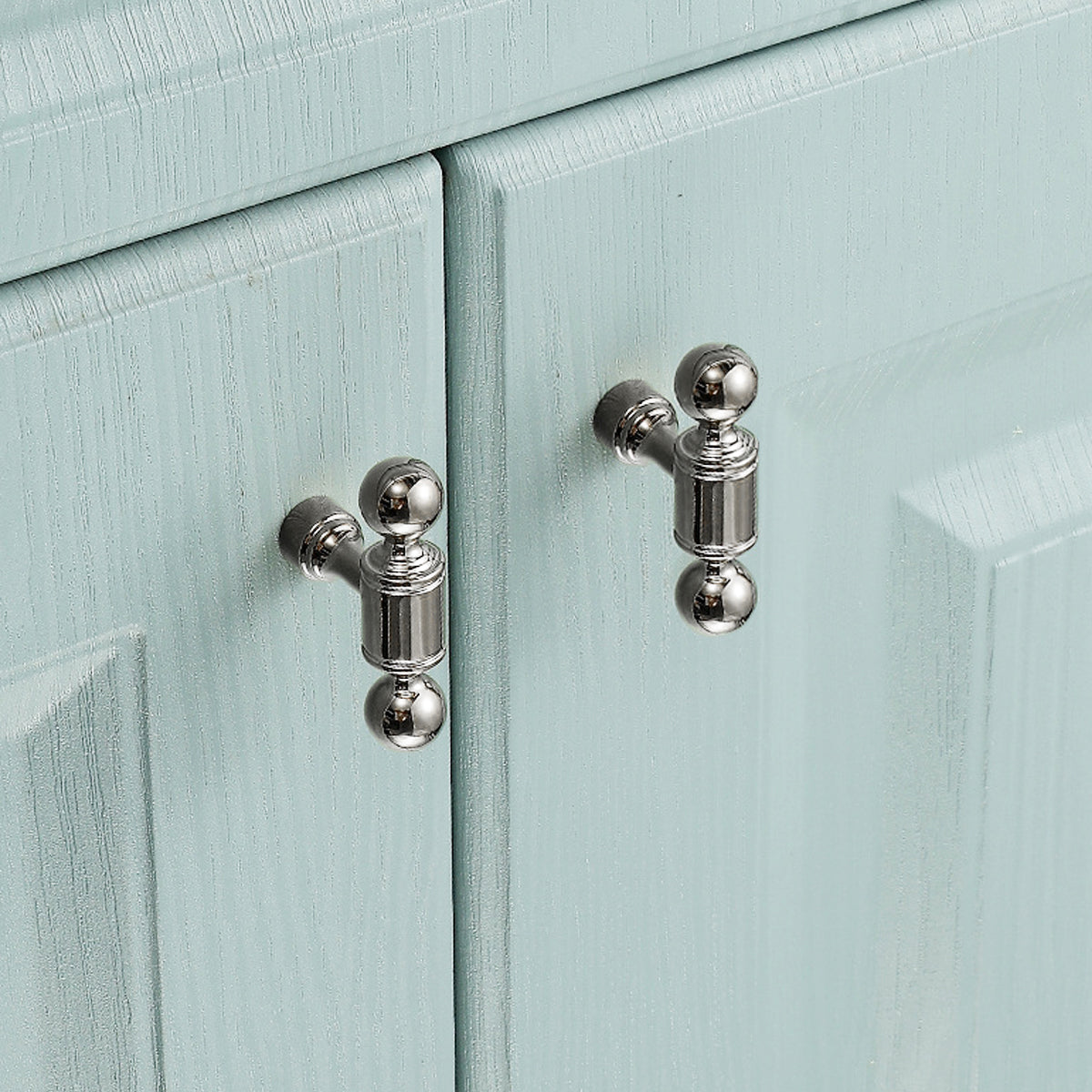 Silver Metal Cabinet Handle with Round Ball End, Polished