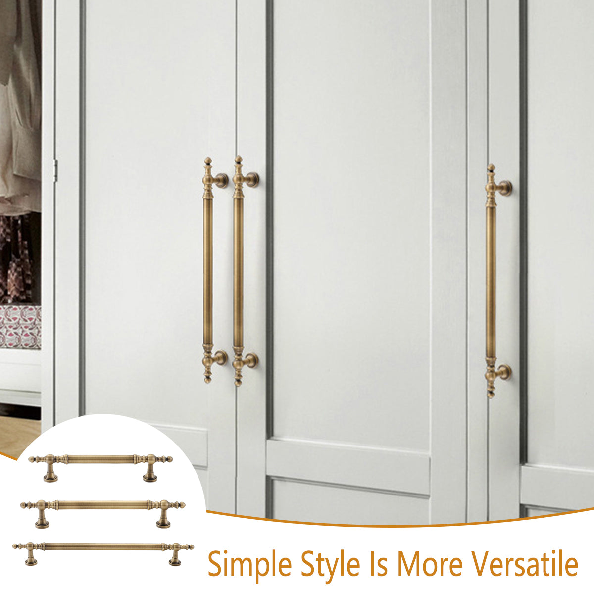 Bronze Cabinet Door Handle Retro American Style Drawer Pull for Wardrobe Cabinet